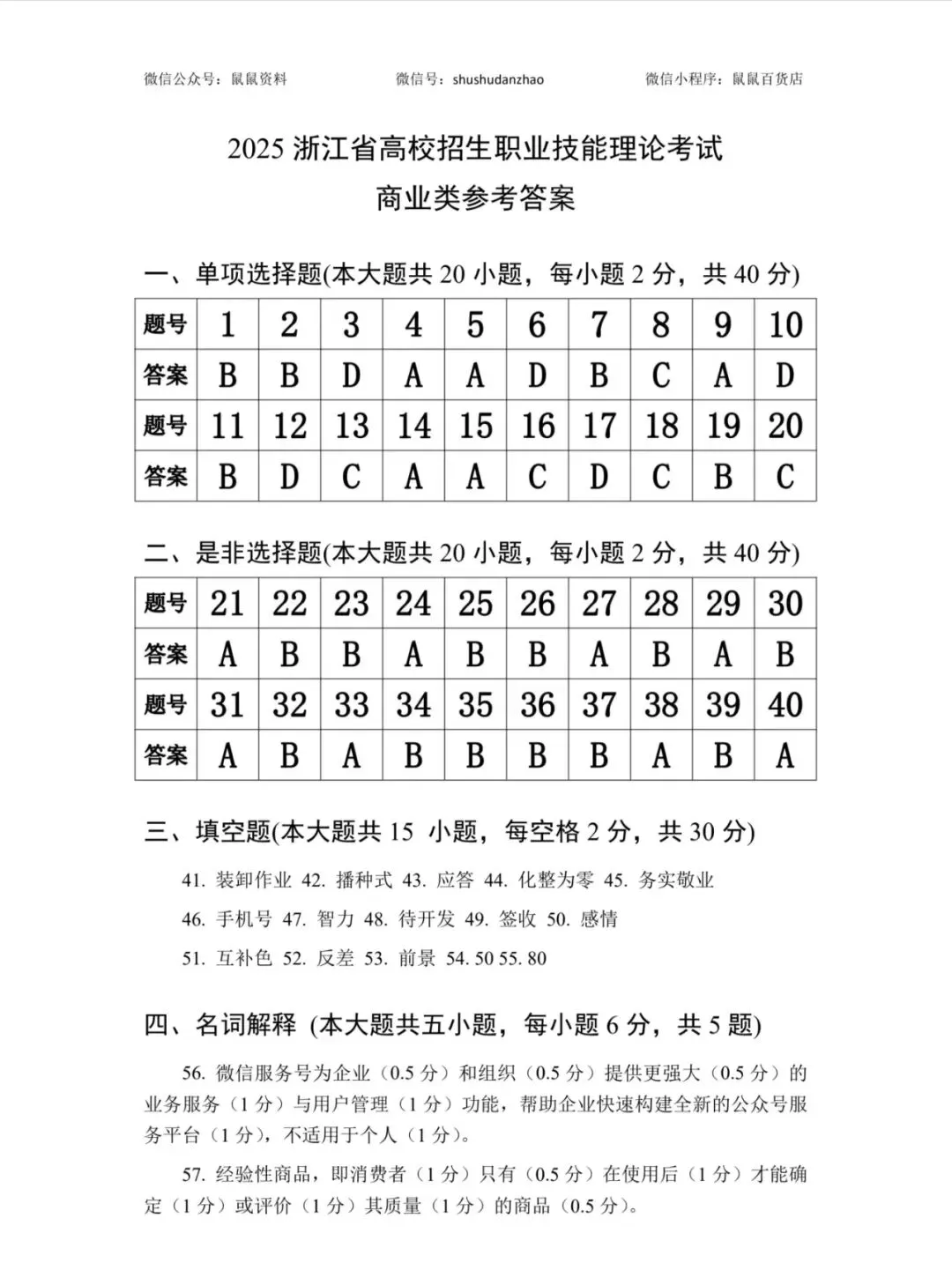 【25商业类真题卷】回忆版2025电子商务商业类电子商务真题卷+评分标准 第10张