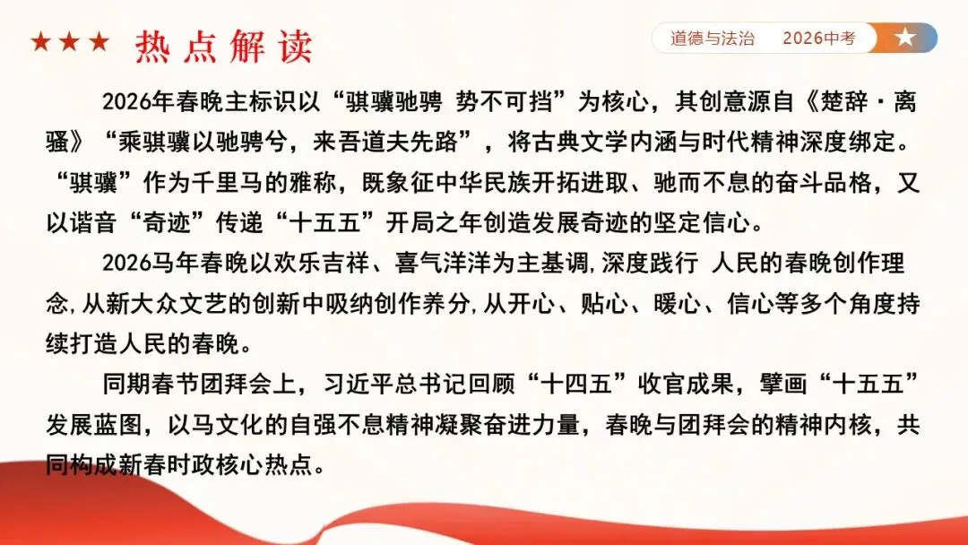 2026年中考道法时政热点专题课件47:2026年春节联欢晚会 第6张