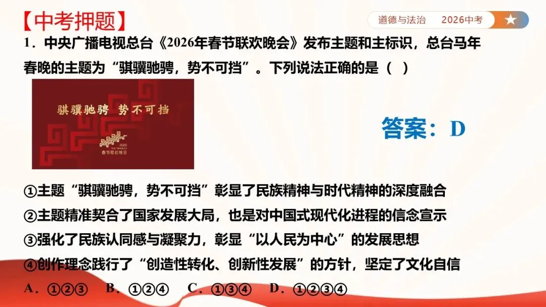 2026年中考道法时政热点专题课件47:2026年春节联欢晚会 第48张