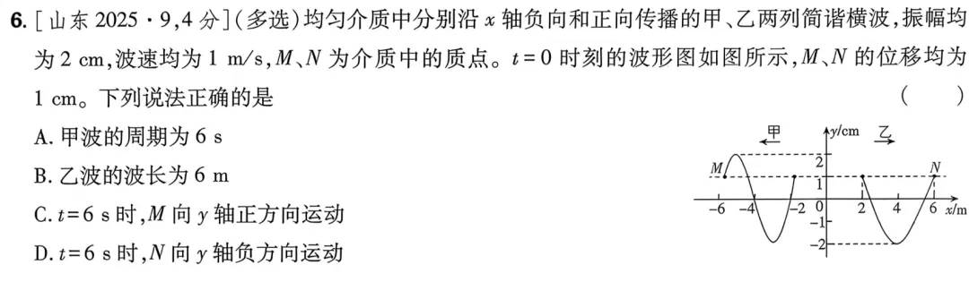 近三年高考物理真题分类练:机械振动与机械波(2023-2025年真题) 第9张