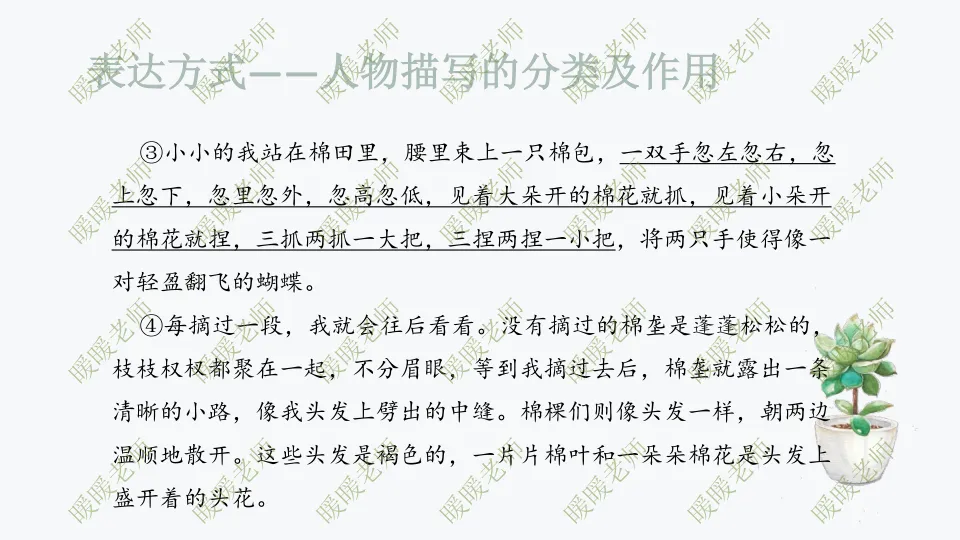 中考复习——记叙文题型与技巧-赏析类(表达方式——人物描写) 课件19页 第6张