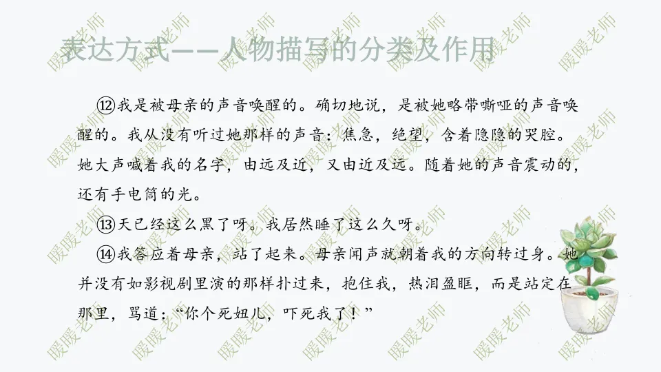 中考复习——记叙文题型与技巧-赏析类(表达方式——人物描写) 课件19页 第10张