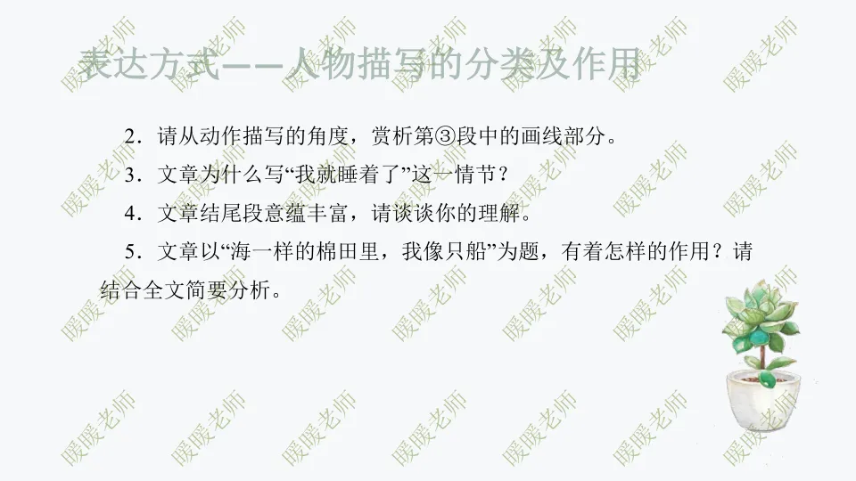 中考复习——记叙文题型与技巧-赏析类(表达方式——人物描写) 课件19页 第13张