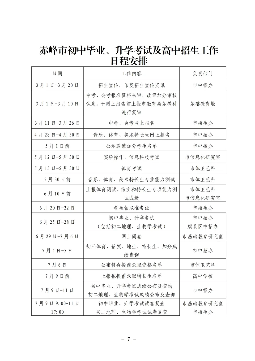 【关注】2026年学业水平考试(中考)日程安排表 第4张