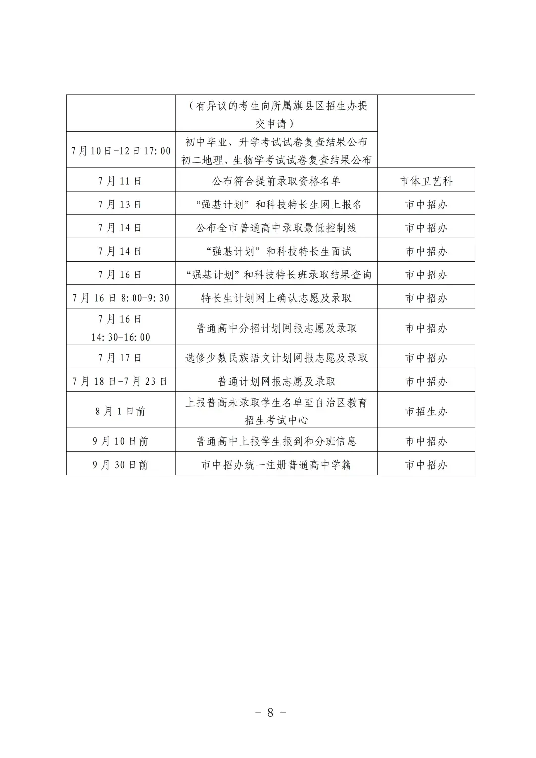 【关注】2026年学业水平考试(中考)日程安排表 第5张