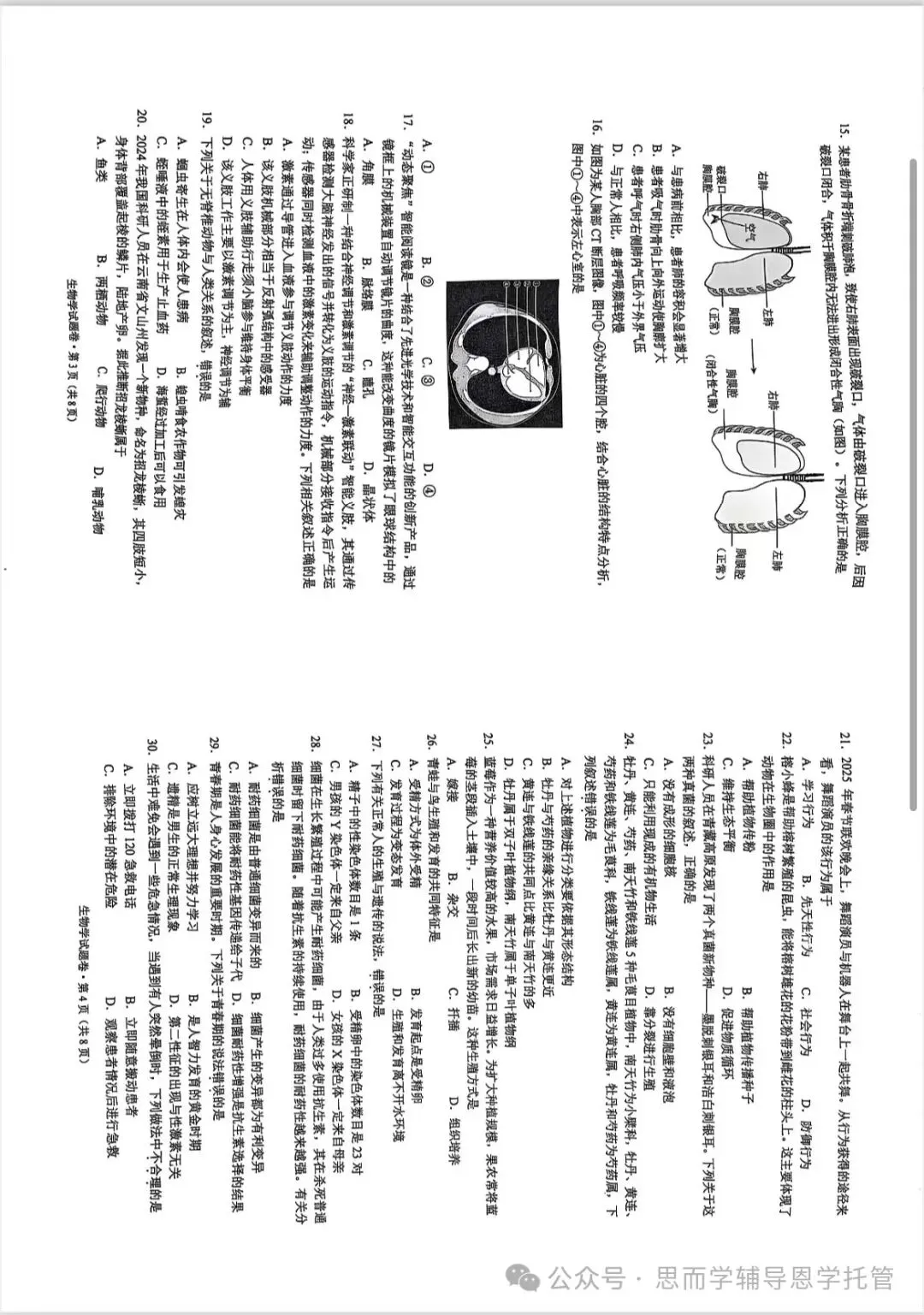 昆明2025学业水平昆明市统测一模中考真题(语数英物化政地历生)及答案.复制后可打印 第68张