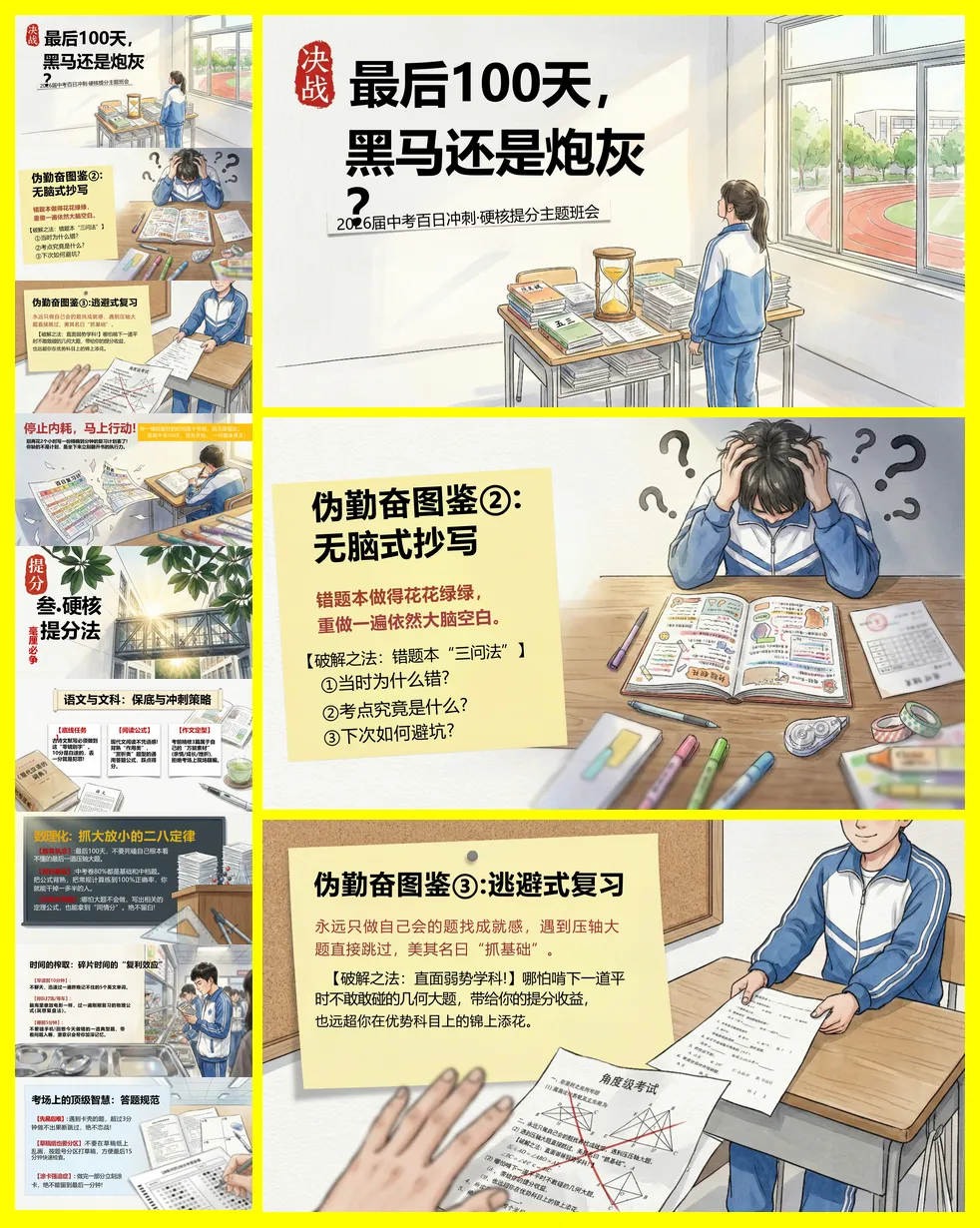【初三】中考百日冲刺誓师主题班会 | 最后一百天黑马还是炮灰 第3张