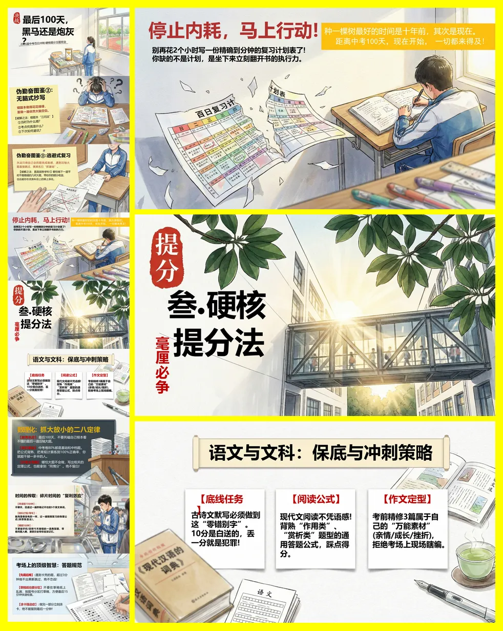 【初三】中考百日冲刺誓师主题班会 | 最后一百天黑马还是炮灰 第4张