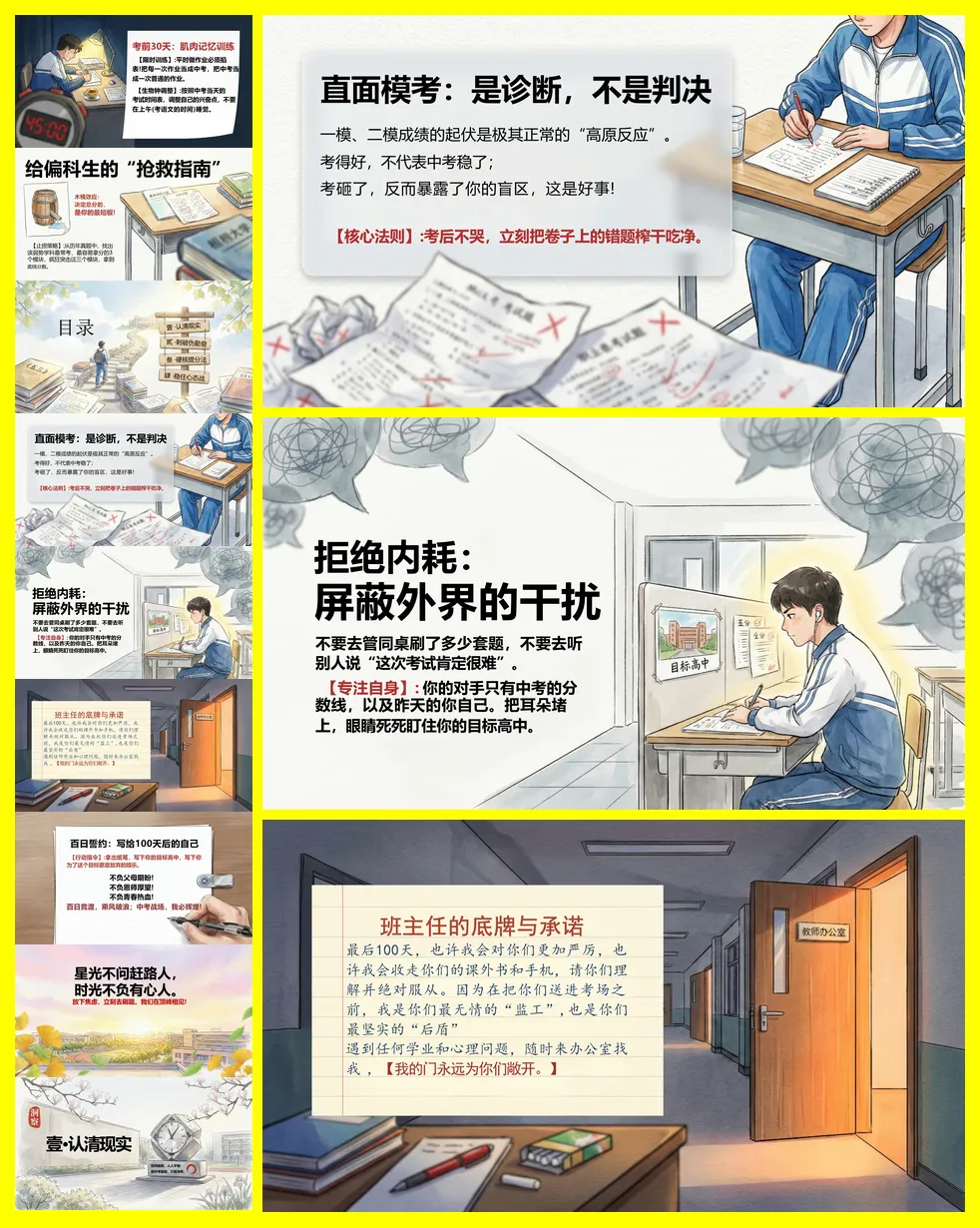 【初三】中考百日冲刺誓师主题班会 | 最后一百天黑马还是炮灰 第7张