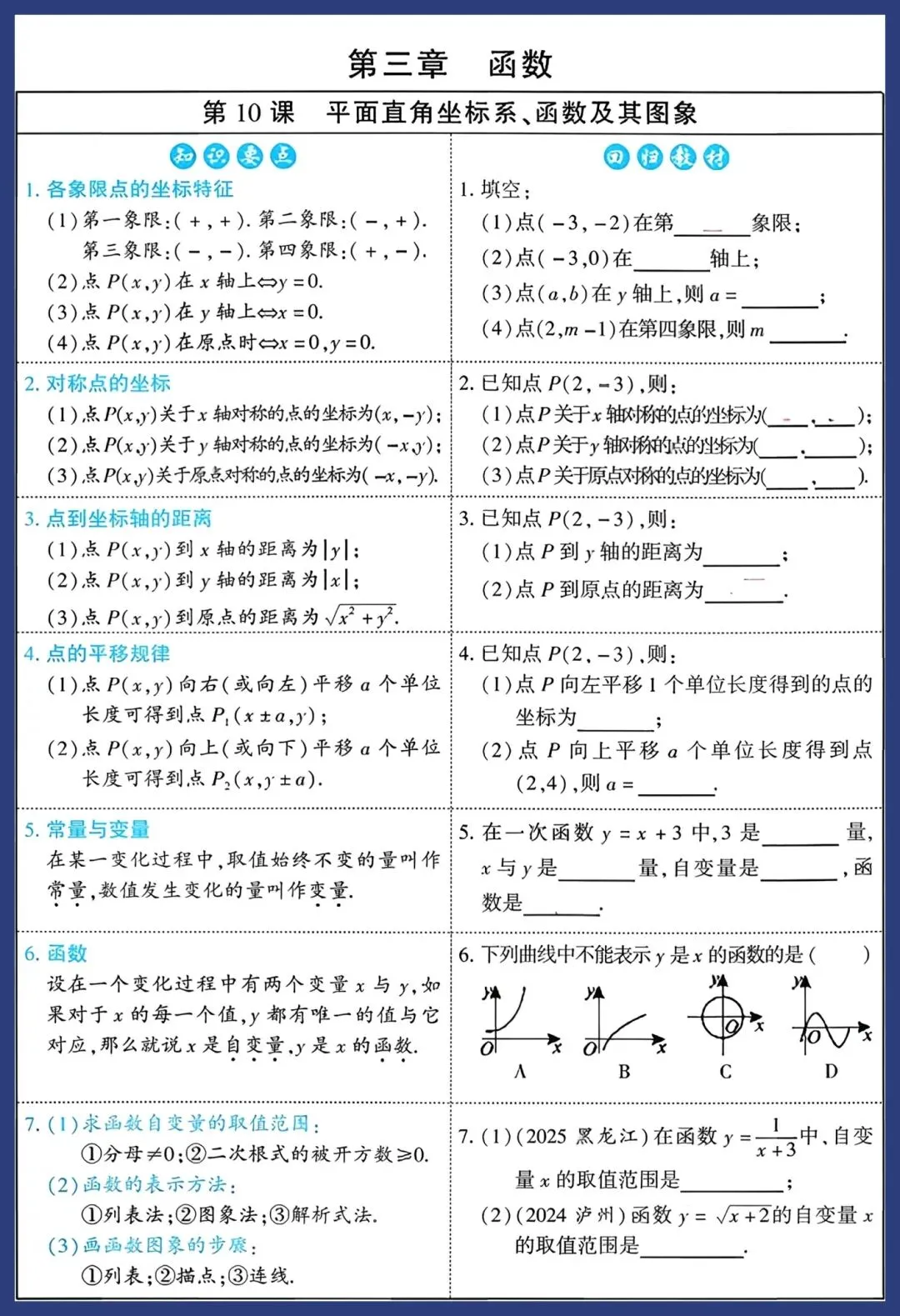 2026中考数学知识要点回归教材 第14张