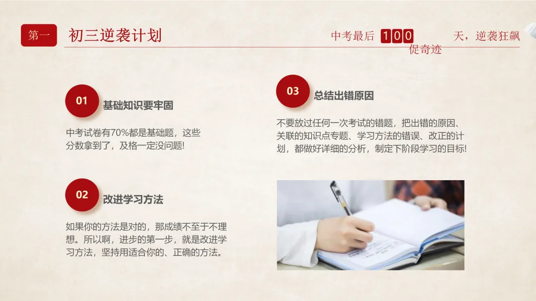 【初三九年级中考百日誓师家长会ppt】:日锻月炼,百日成金(内附课件资料) 第4张