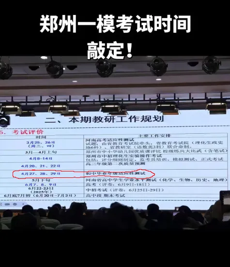 2026年郑州中考模考(中招适应性测试)详细时间确定 第2张