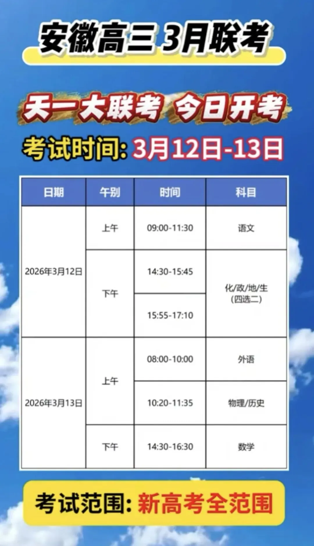 【天一大联考】安徽省天一大联考高三试卷及答案持续更新中! 第1张