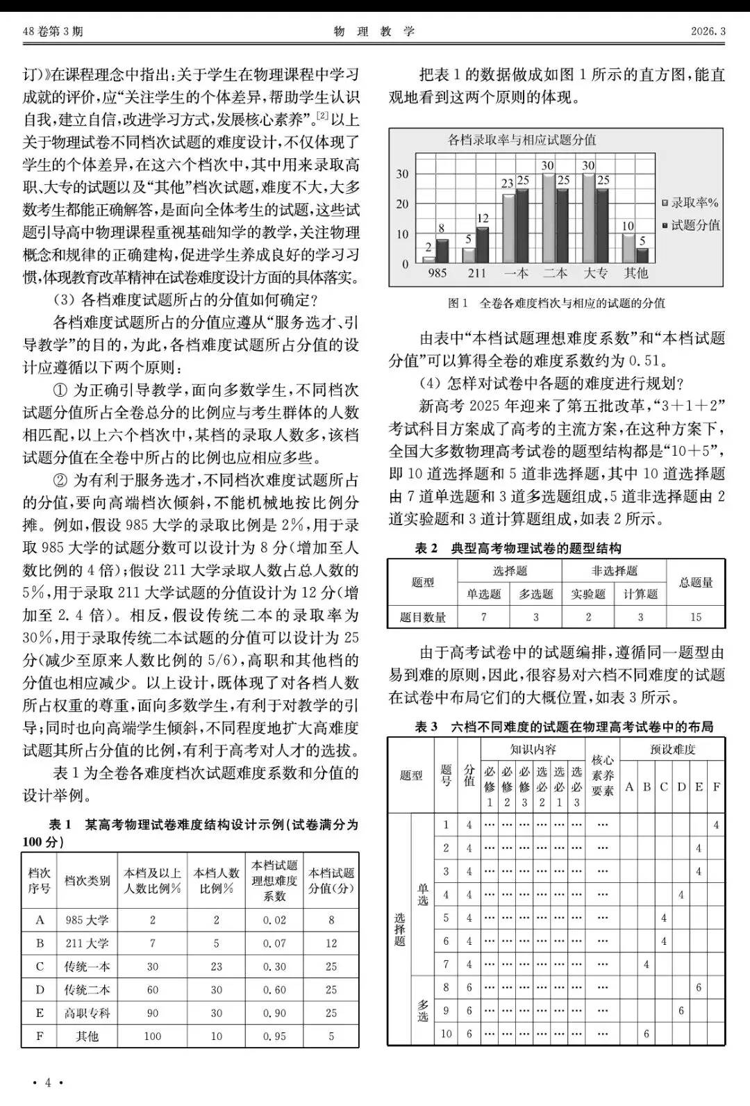 【论文分享】新高考物理试卷难度结构设计的一些思考核看法 第3张