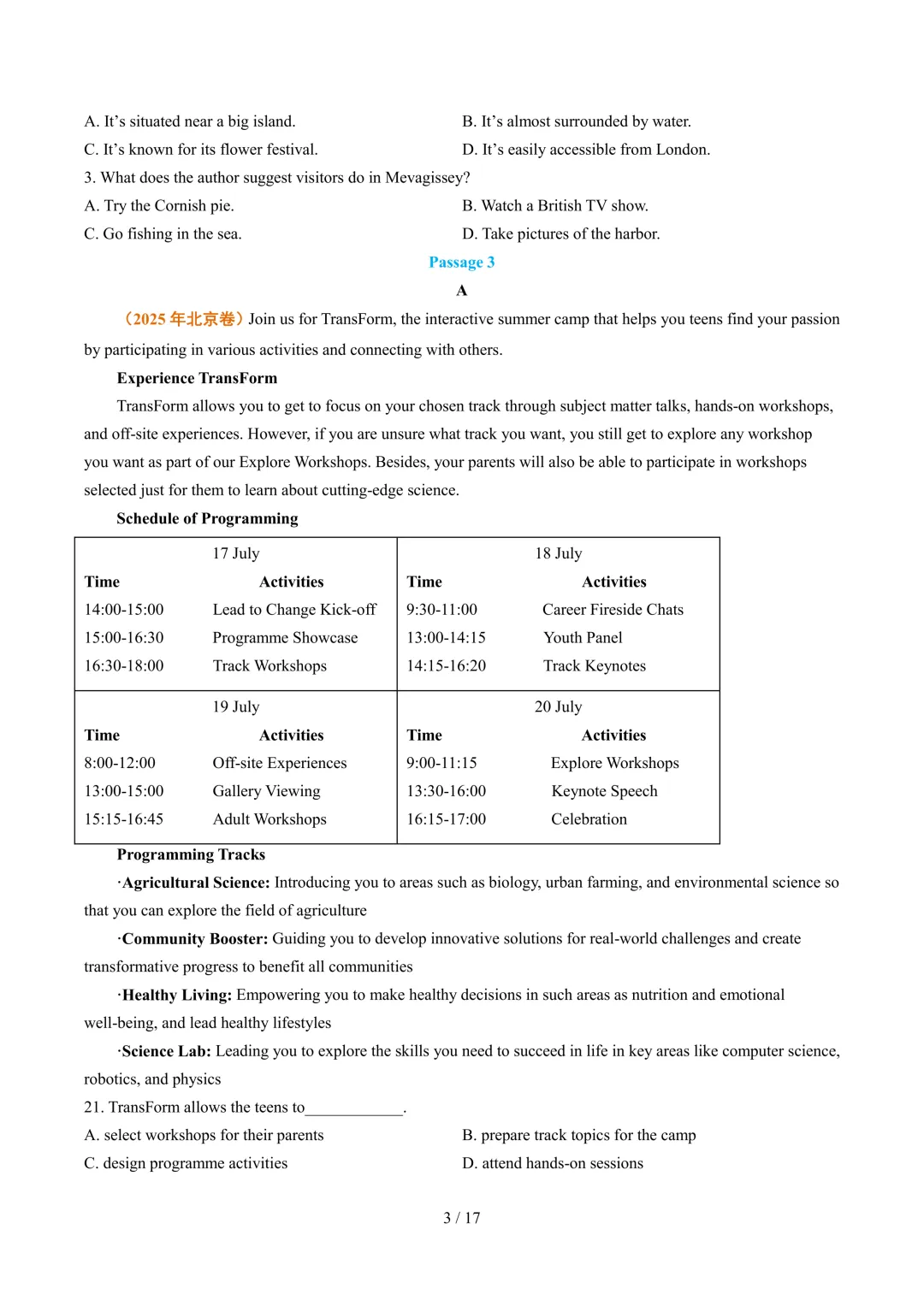 2026届高考英语模拟试卷(阅读理解应用文)合集(附原题+答案解析下载) 第5张