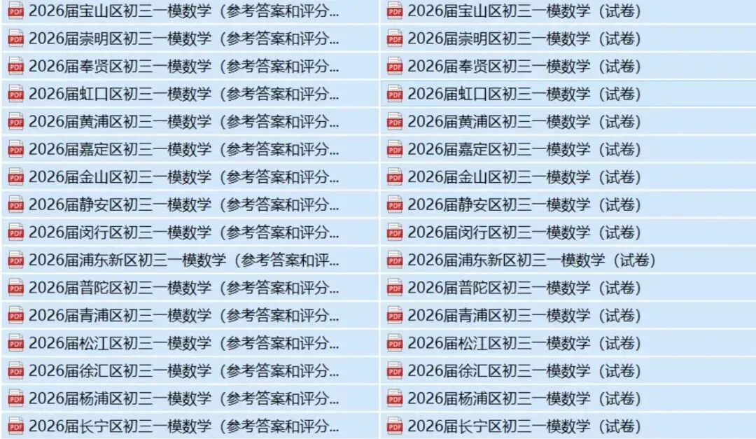 上海市初三一模【全科】试卷 +答案汇总合集|高清电子版可打印! 第2张