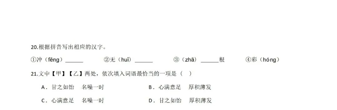 中考各科专项语文复习字音,字型,词义 第42张