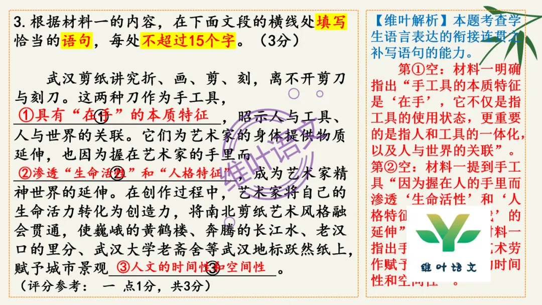 模考讲评 | 湖北省武汉市2026届高中毕业生三月调研考试语文讲评课件,内附范文+点评 第23张