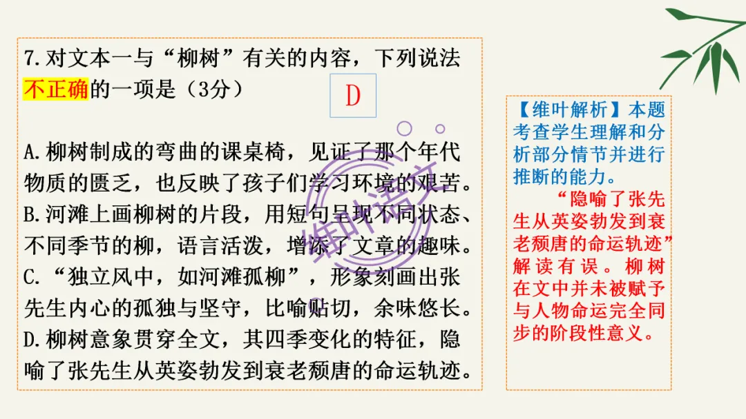 模考讲评 | 湖北省武汉市2026届高中毕业生三月调研考试语文讲评课件,内附范文+点评 第49张