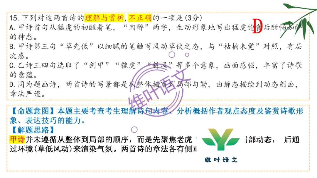 模考讲评 | 湖北省武汉市2026届高中毕业生三月调研考试语文讲评课件,内附范文+点评 第94张