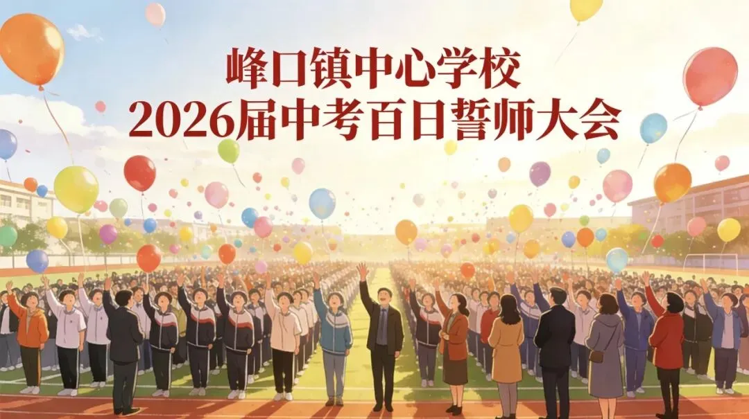 逐梦百日 决胜中考|峰口镇中心学校2026届中考百日誓师大会圆满举行 第1张