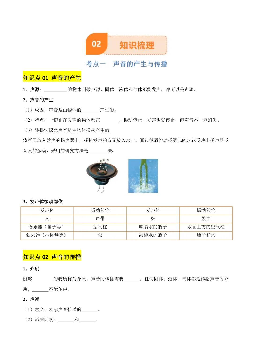【九年级下册物理】中考专项物理 《专题01 声现象》知识梳理+易错专项|完整高清电子版可打印 第3张