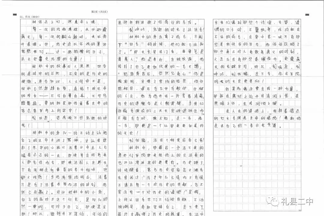 礼县第二中学优秀试卷展 第48张
