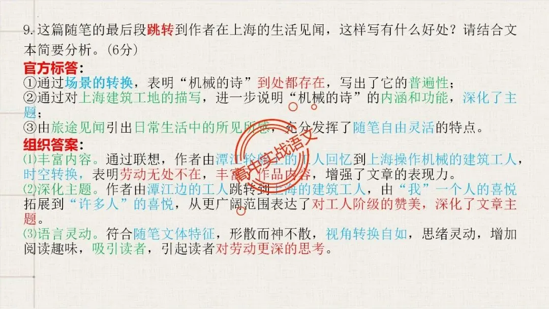 【12篇真题散文】讲透散文十大考点(结构思路+内容要点+形象语言+手法文体+标题意蕴等) 第57张