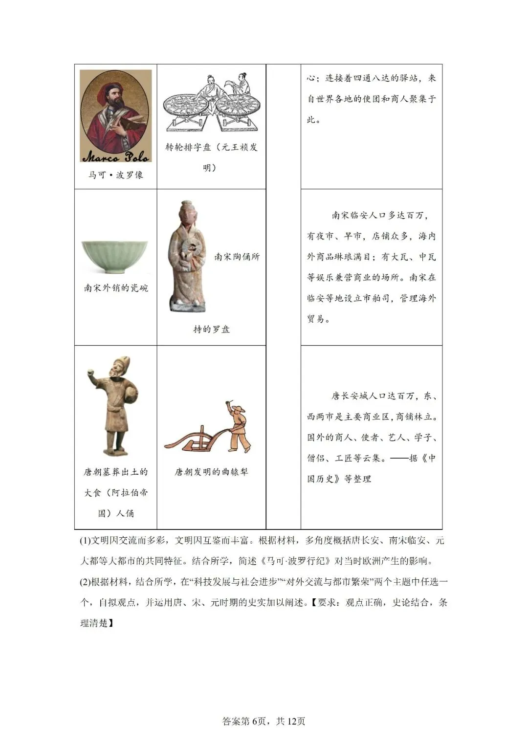 真题演练 | 中国古代的中外交往与文明互鉴试题 第7张 真题演练 | 中国古代的中外交往与文明互鉴试题 第7张