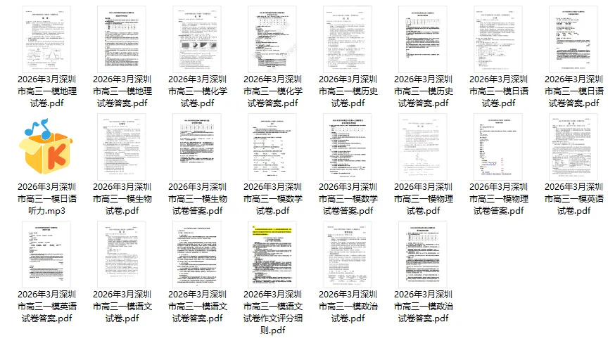 【精选试卷】2025届+2026届高三深一模全科真题试卷及答案 第7张 【精选试卷】2025届+2026届高三深一模全科真题试卷及答案 第7张