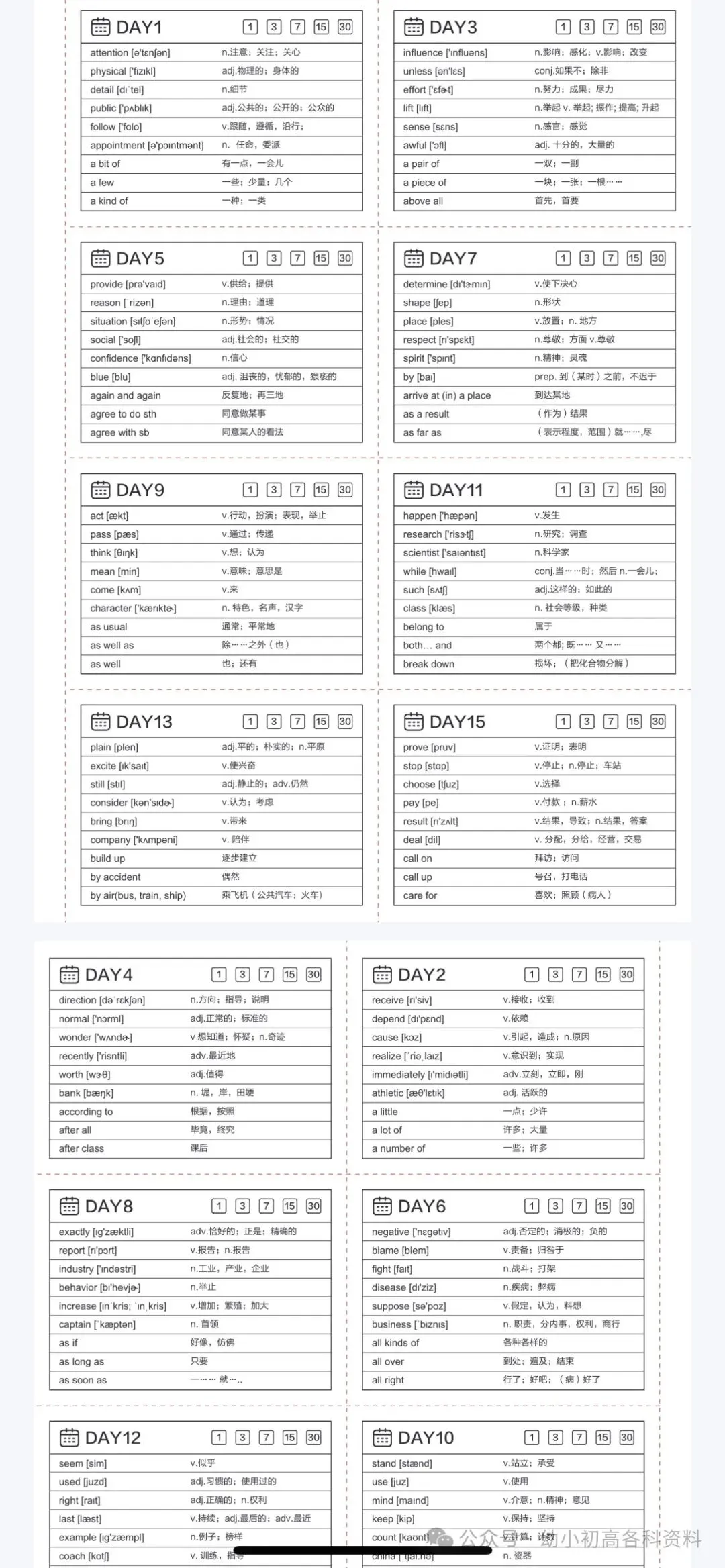 【初中英语】中考英语892核心词语 第1张