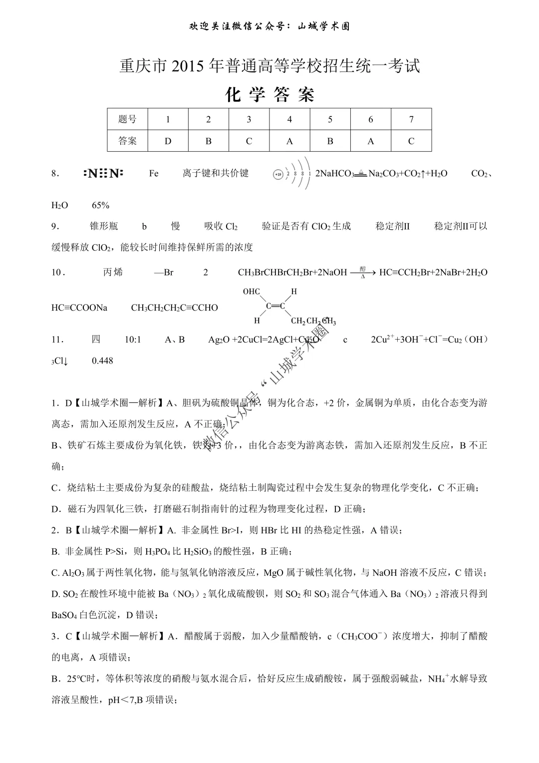 重磅发布·重庆市历年高考真题大全—化学 第158张