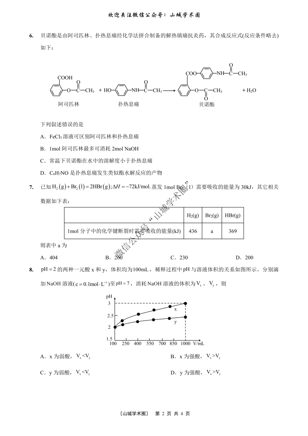 重磅发布·重庆市历年高考真题大全—化学 第197张