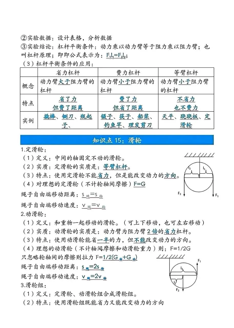中考物理力学填空题总结 第12张