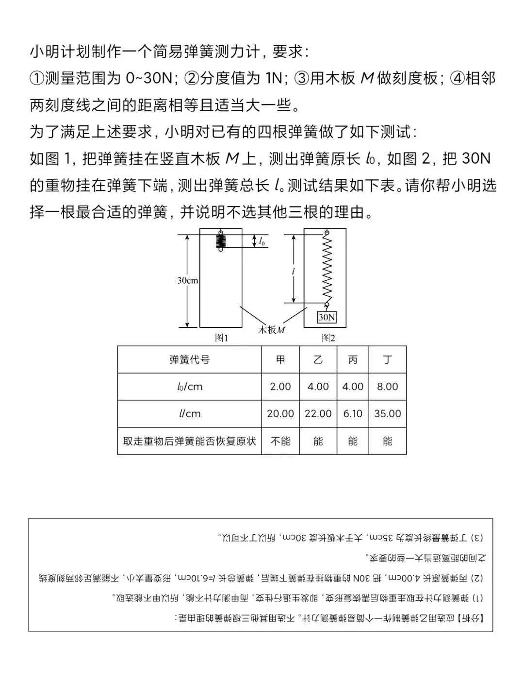 弹簧测力计设计题(23年广州中考物理卷) 第1张