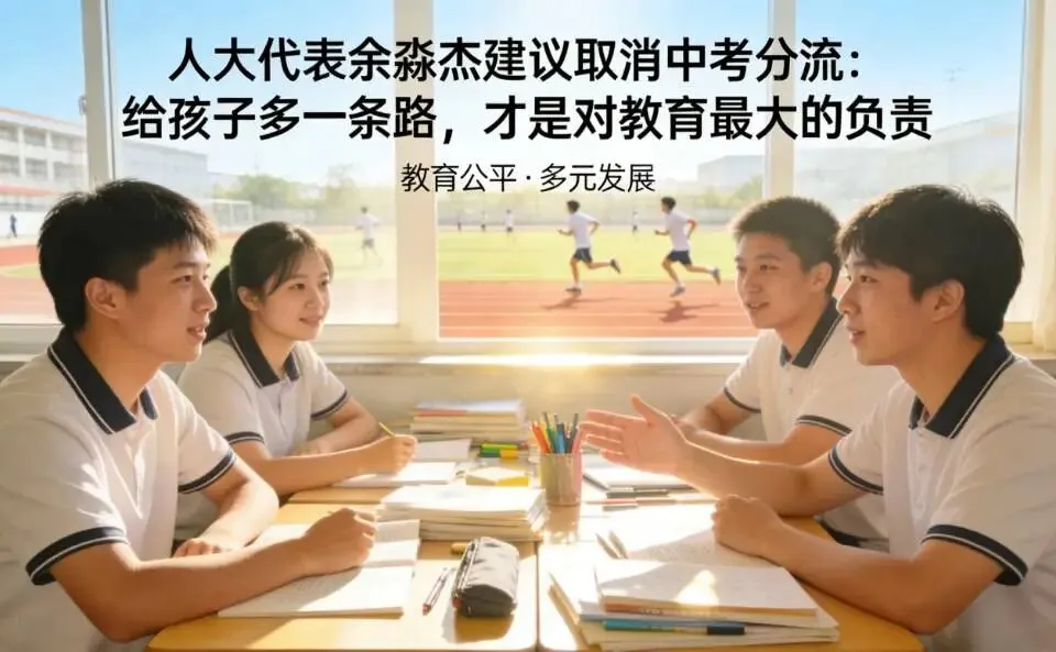 人大代表于余淼杰建议取消中考分流:给孩子多一条路,才是对教育最大的负责 第1张