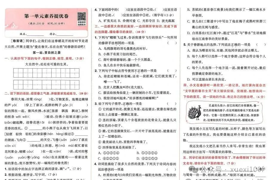 26春《拔尖大试卷》语文346年级下册完整电子DF免费下载 第3张