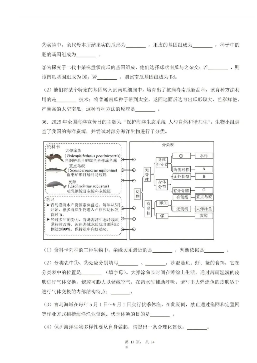 2025年青岛八年级地生会考真题&各区模考真题(含答案,附近五年汇总) 第33张