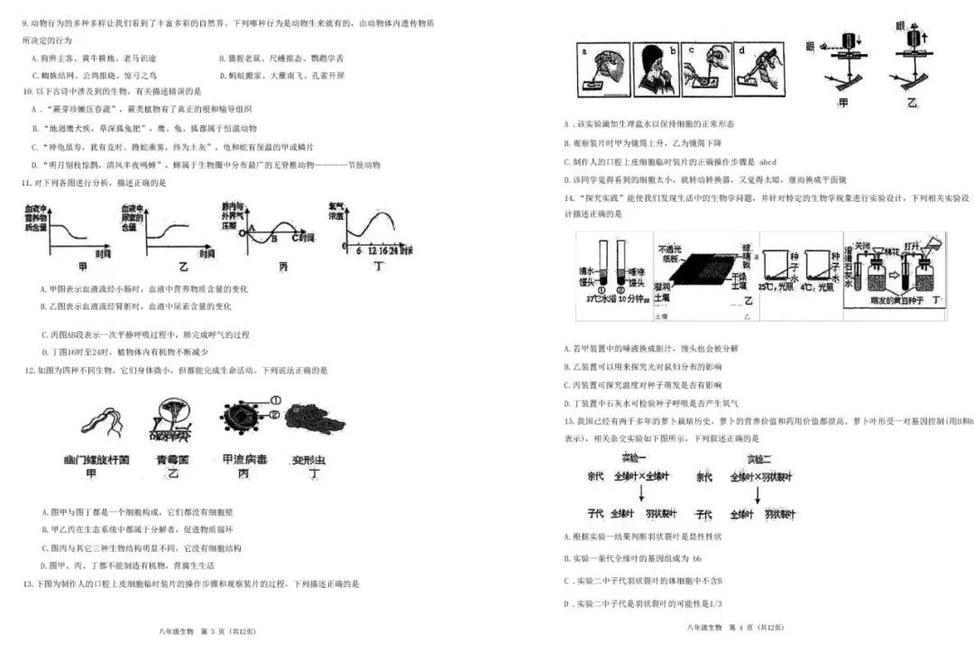 2025年青岛八年级地生会考真题&各区模考真题(含答案,附近五年汇总) 第52张