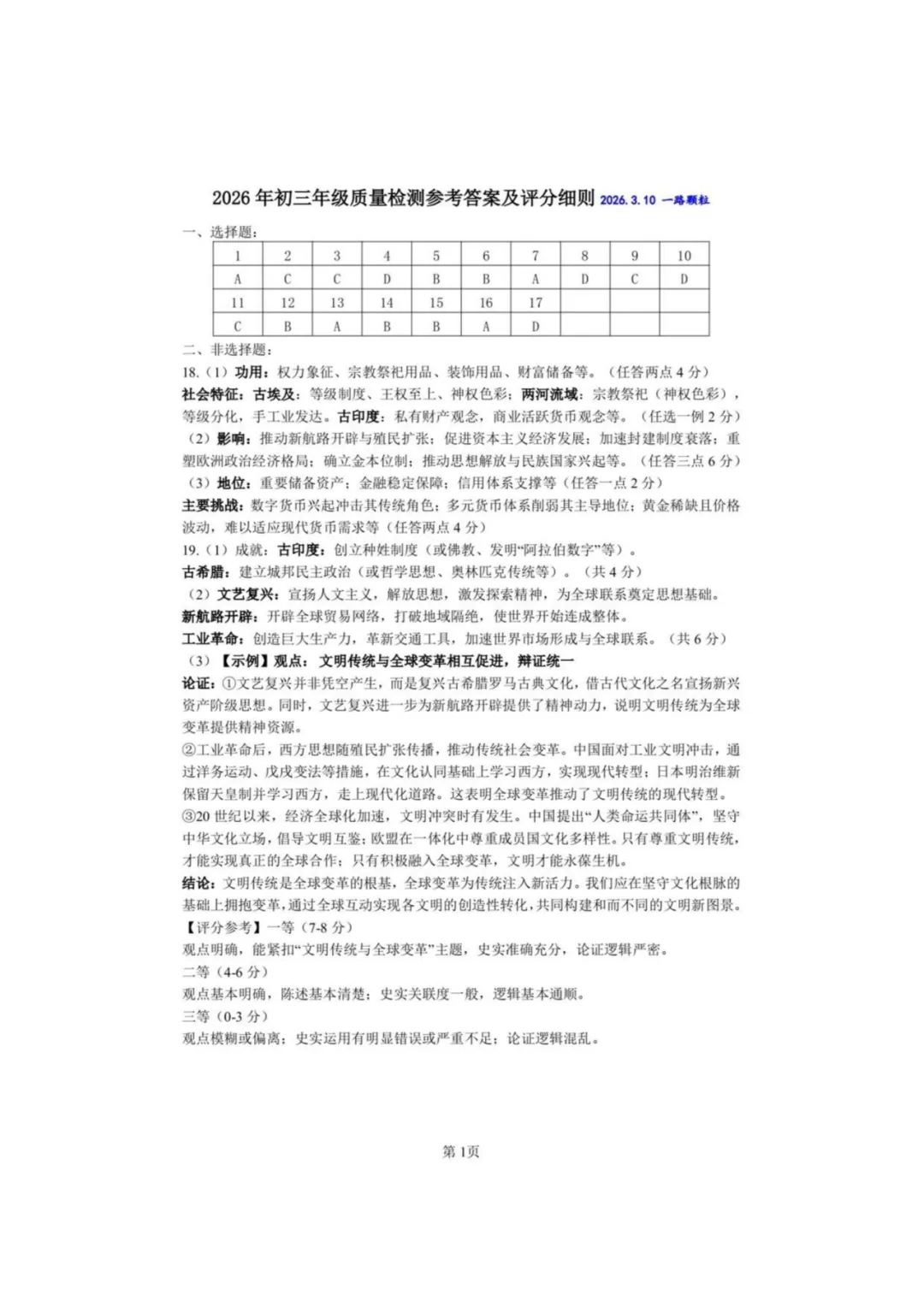 2026年深圳初三开学34校联考试卷 第44张