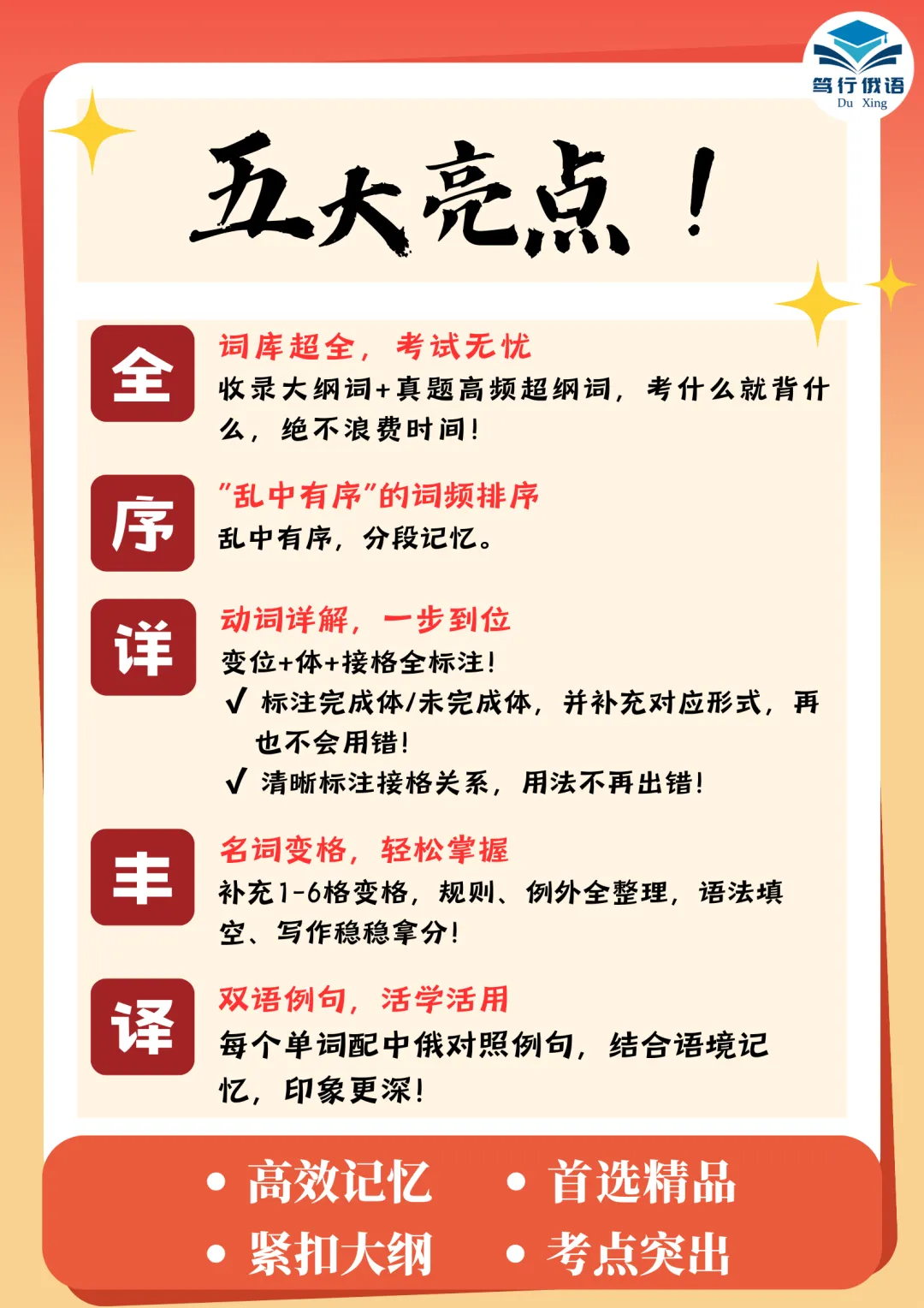 高考俄语真题词频单词书!变格+变位+接格,一册封神! 第6张