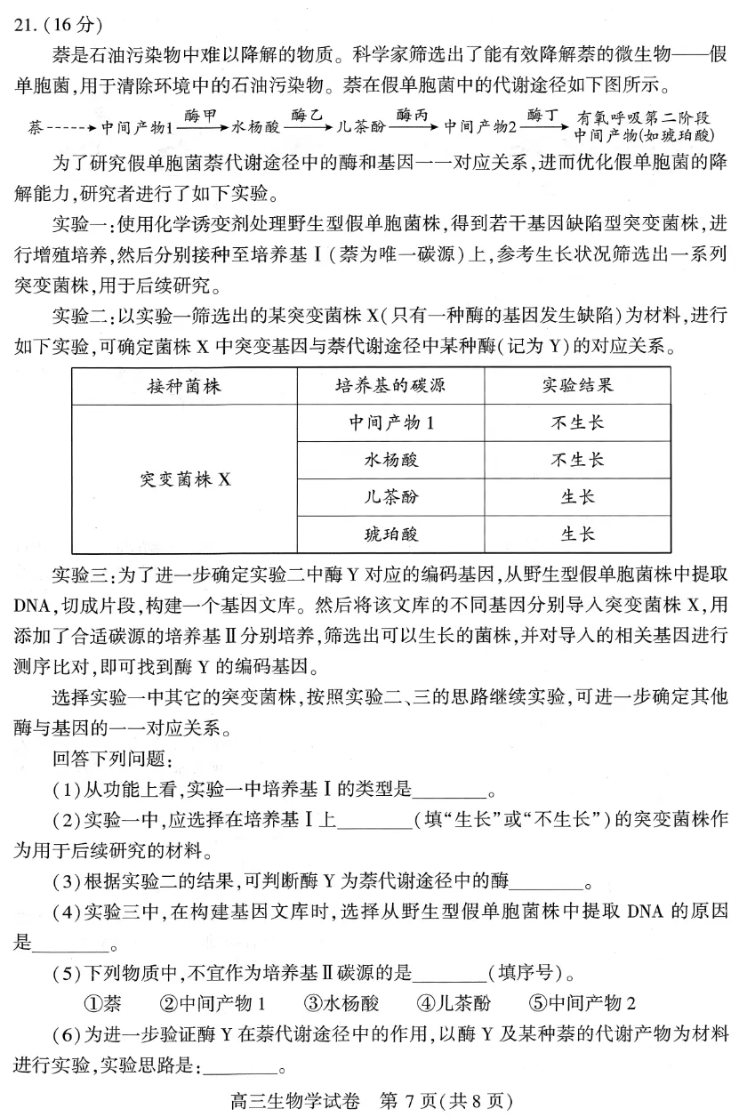 武汉三调试卷+答题卡+评分标准 第7张