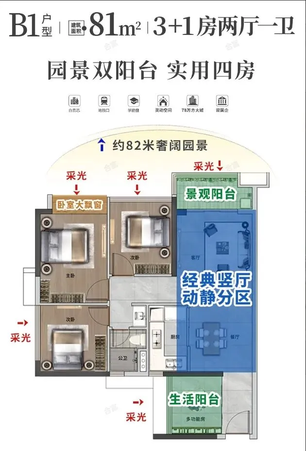 【品实云湖花城】配套中考六年霸的金广附,地铁学区房中的天花板,近期有少量特价现房笋盘单位,我们详细分析下其优缺点,附最新特价单位 第40张