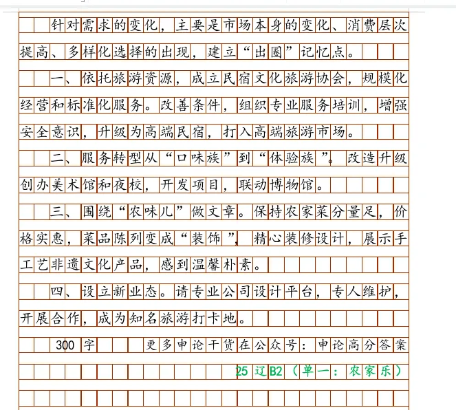 25辽B2申论真题解析|农家乐从“乐”到“不乐”,破局妙招看这里 第2张