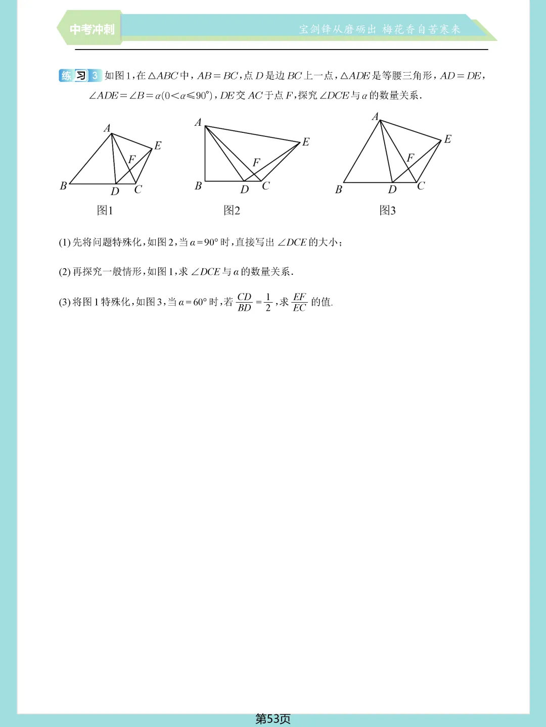 中考数学常考压轴题—相似三角形17个模块精讲精练 第50张