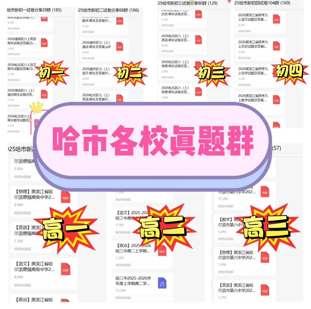 【九下】2025南岗区中考数学零模及答案 第7张