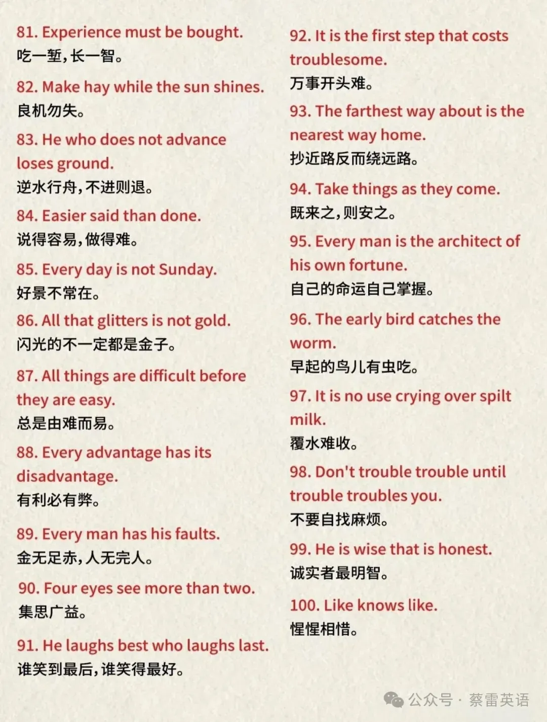 英语高分谚语,中考、高考要准备些 第6张