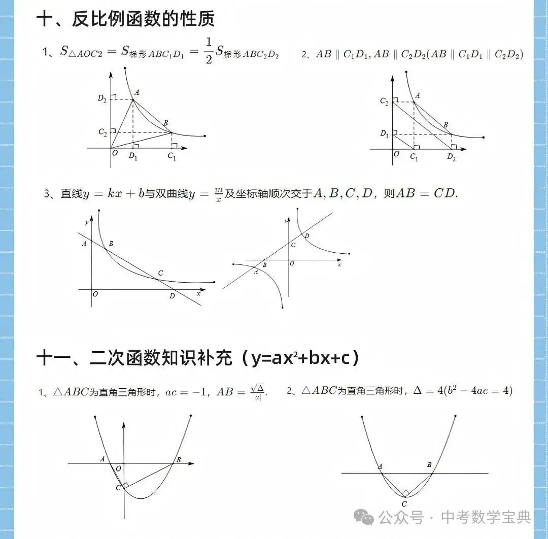 中考数学:盘点书本上没有,但却很实用的公式定理 第10张