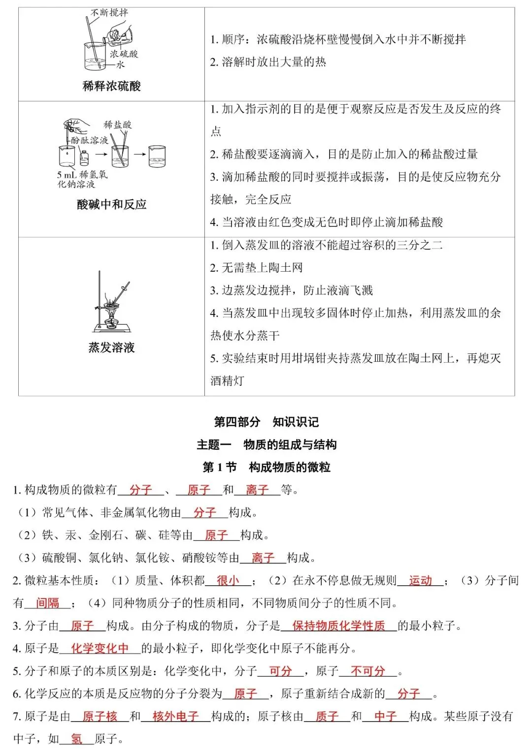 2026中考化学一轮复习基础知识手册(空白版+答案版) 第12张