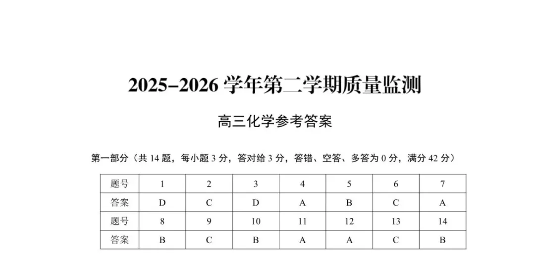 2026北京延庆高三一模化学试卷(含答案) 第11张
